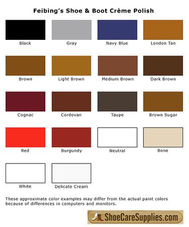 justin boot polish color chart.